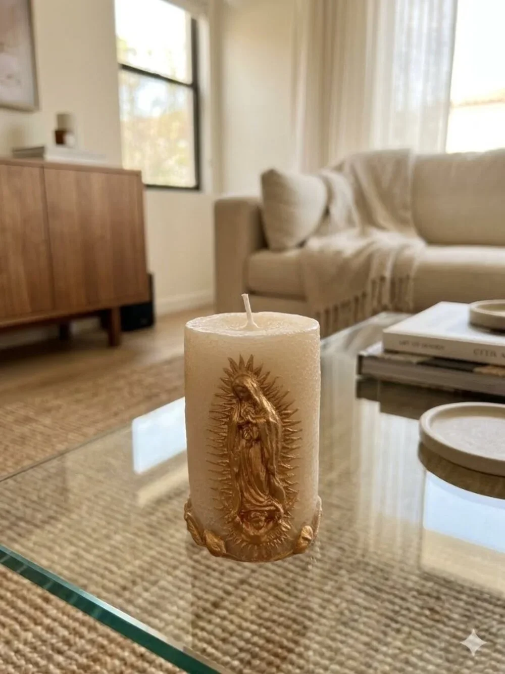Virgen De Guadalupe Rose Scented Prayer Candle